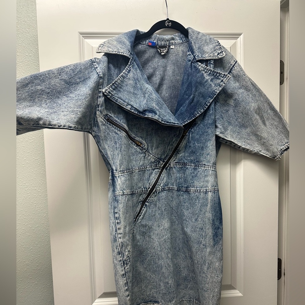 VINTAGE Timely Trends Moto Dress 80’s Sz 13